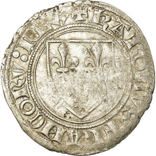 Moneta, Francja, Charles VI, Blanc Guénar, Tournai, VF(30-35), Bilon