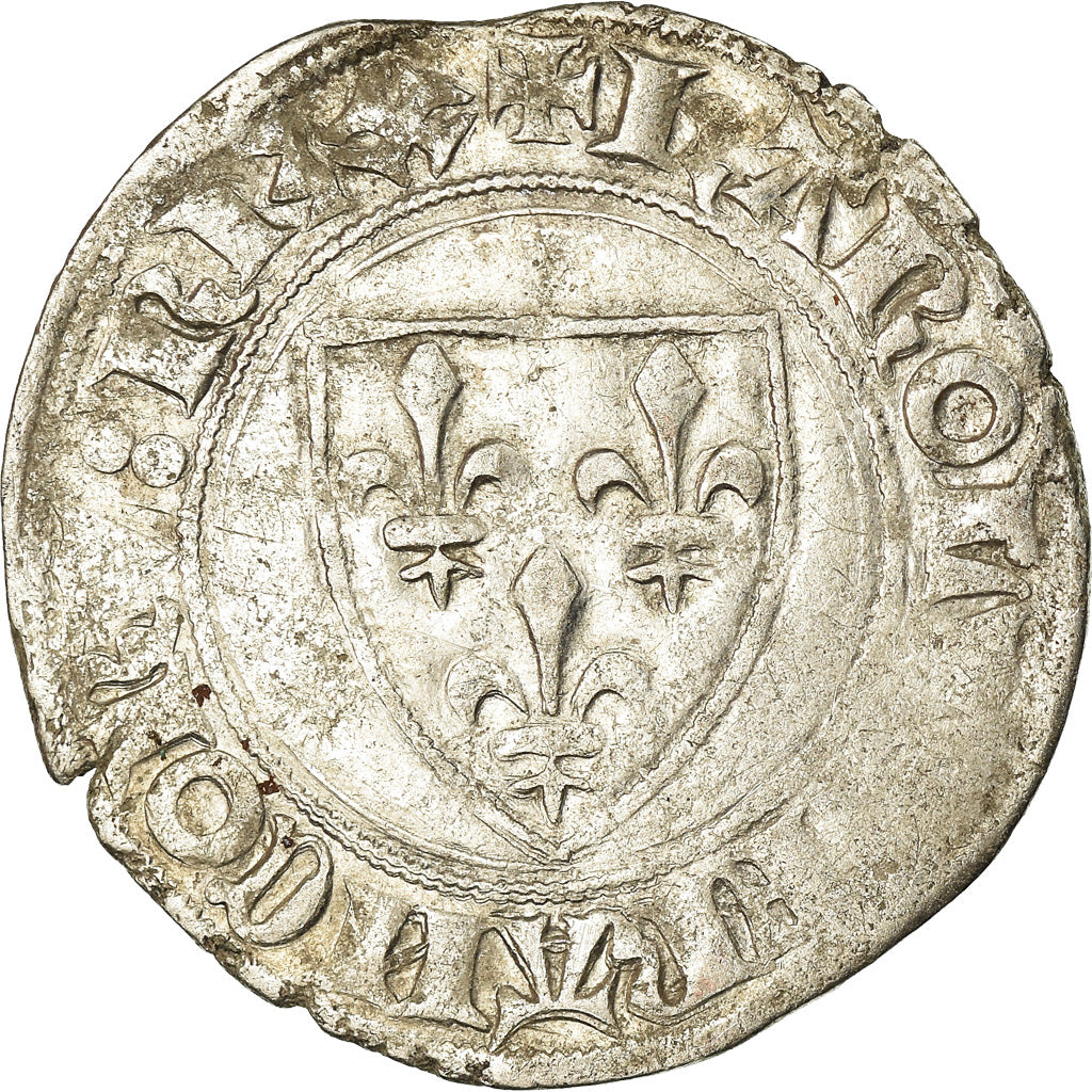 Monnaie, France, Charles VI, Blanc Guénar, Tournai, TB+, Billon, Duplessy:377A