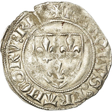 Moneda, Francia, Charles VI, Blanc Guénar, Tournai, BC+, Vellón, Duplessy:377A