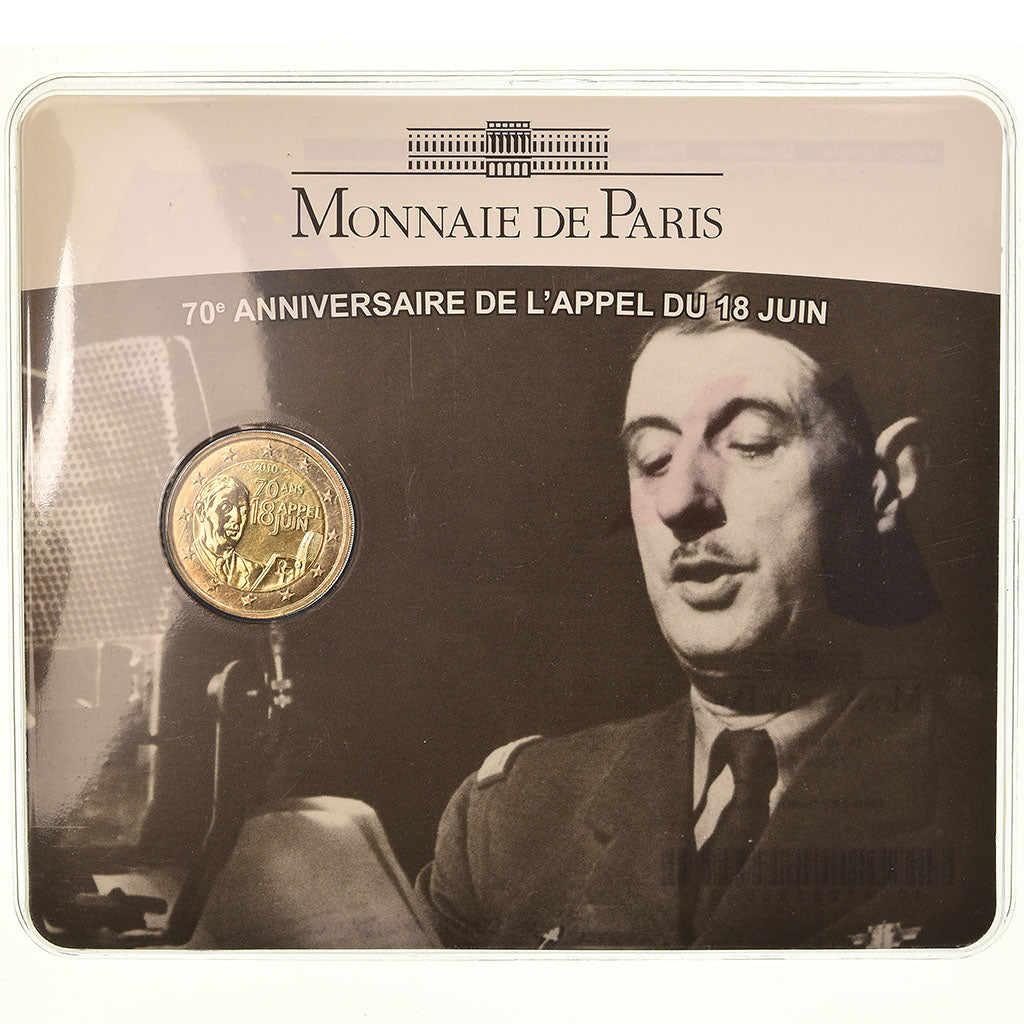 Francia, 2 Euro, Charles De Gaulle, Appel du 18 juin 1940, 2010, BU, FDC