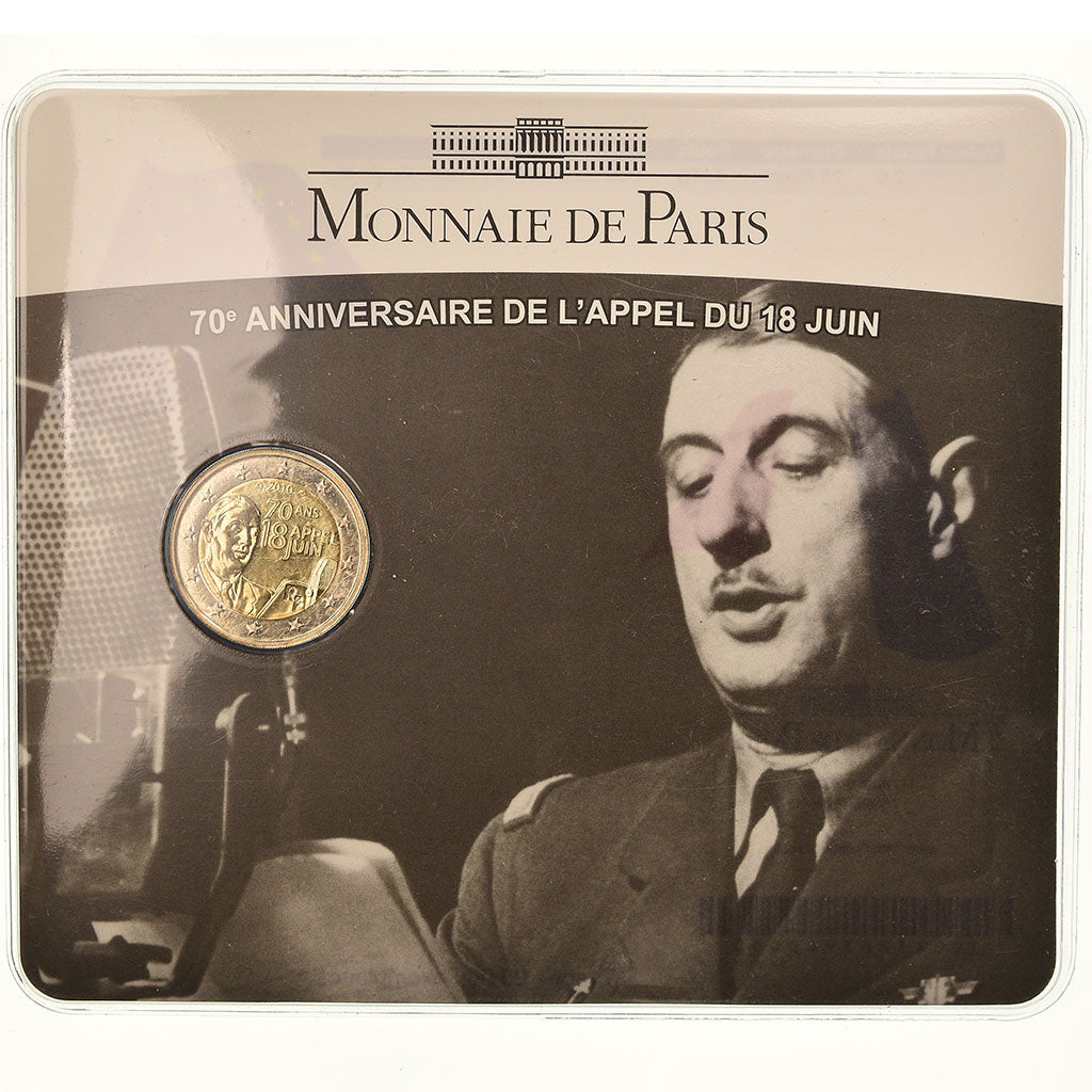 France, 2 Euro, Charles De Gaulle, Appel du 18 juin 1940, 2010, BU, FDC