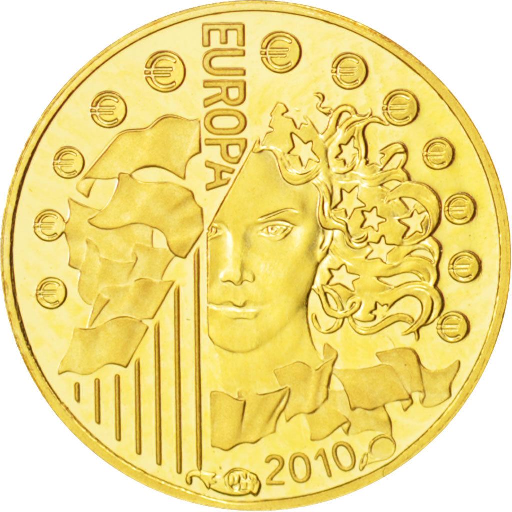 France, 5 Euro, 2010, Cluny Abbaye, Or, KM:1680