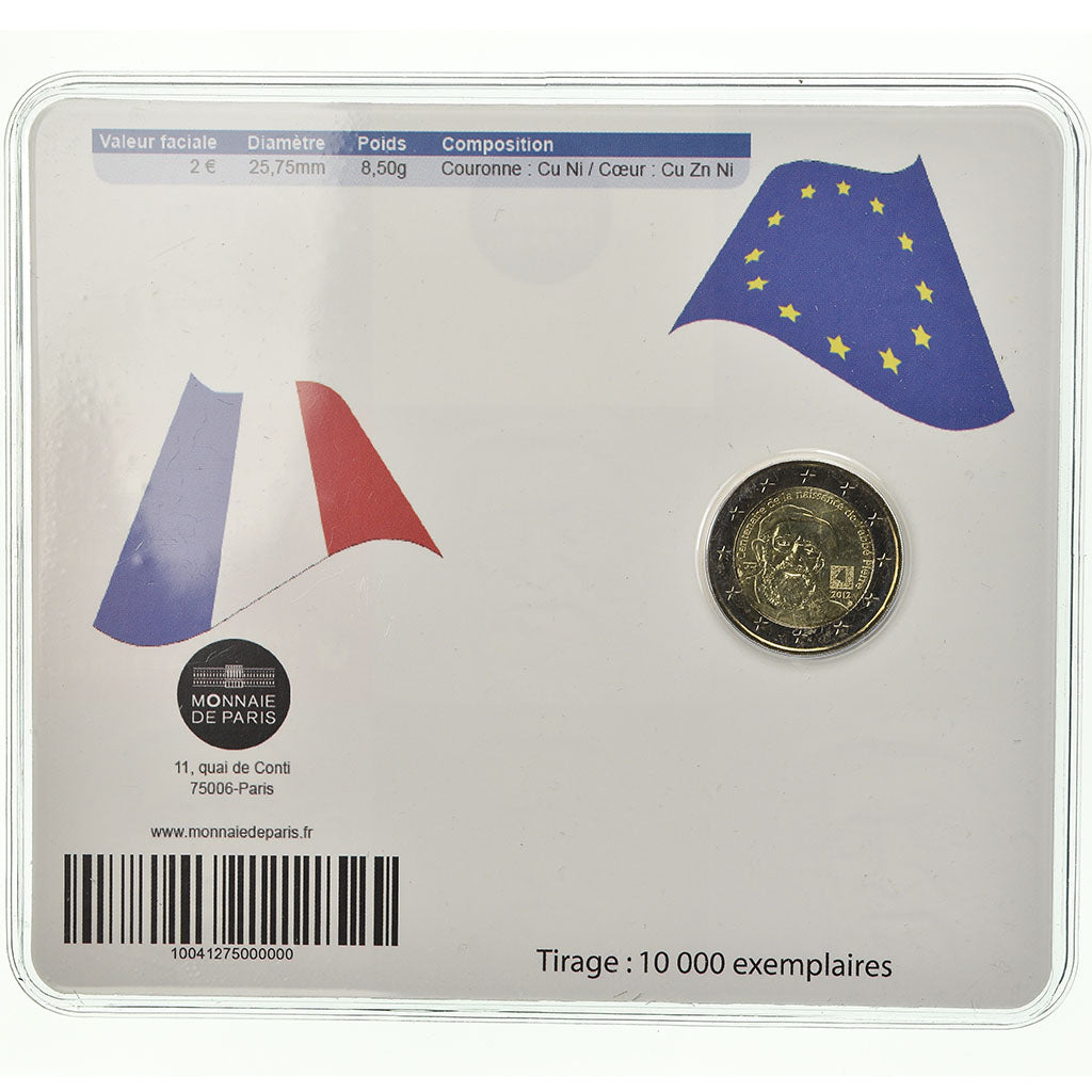 France, 2 Euro, Abbé Pierre, 2012, BU, MS(65-70), Bi-Metallic