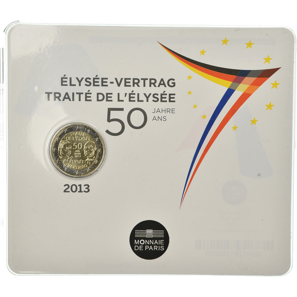 France, 2 Euro, Traité de l'Elysée, 2013, BU, MS(65-70), Bi-Metallic