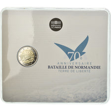 France, 2 Euro, Bataille de Normandie - DDAY, 2014, BU, MS(65-70), Bi-Metallic