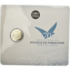 France, 2 Euro, Bataille de Normandie - DDAY, 2014, BU, MS(65-70), Bi-Metallic