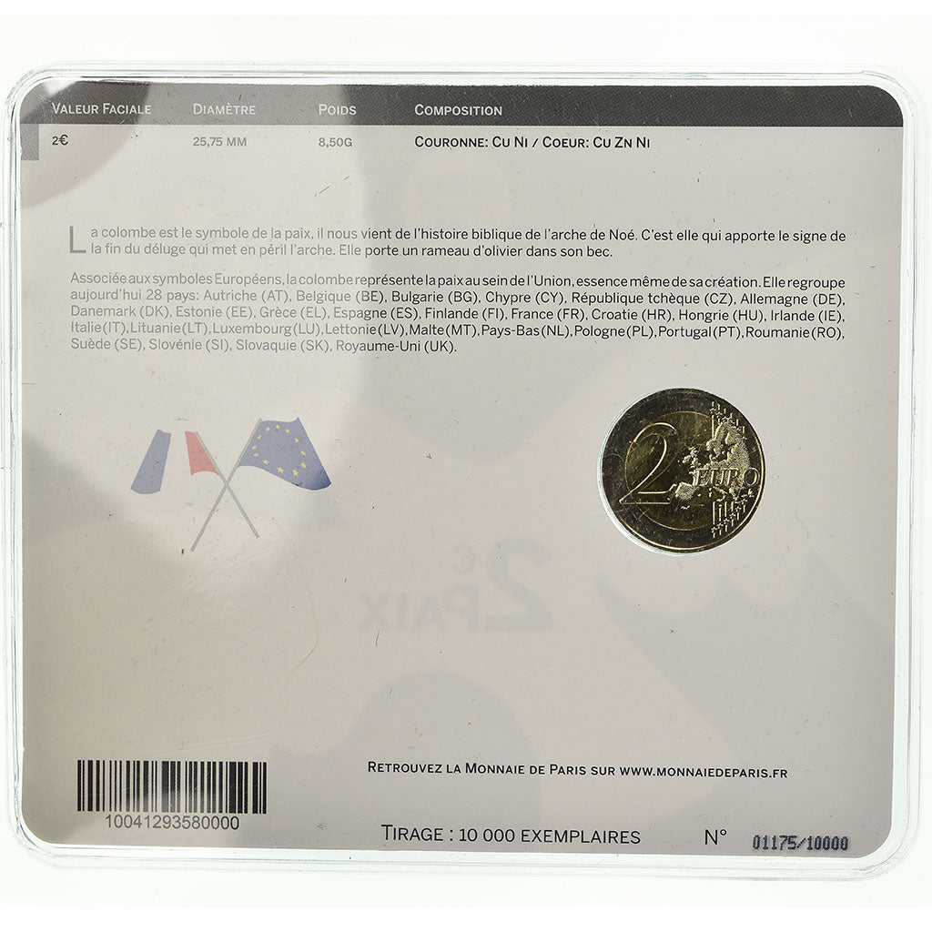 France, 2 Euro, Paix, 2015, BU, MS(65-70), Bi-Metallic