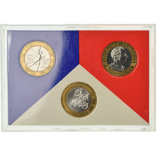 Moneta, Francja, Set, 1989, 3 X 10 Fr dont Montesquieu, MS(65-70), Bimetaliczny