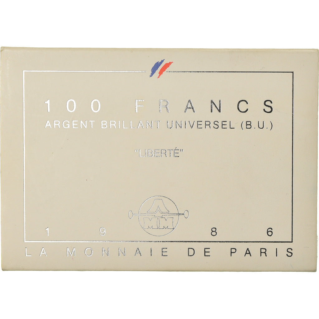 Coin, France, Statue de la Liberté, 100 Francs, 1986, BU, MS(65-70)