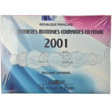 Moeda, França, Monnaie de Paris, Set, 2001, Paris, 1c à 20 Fr, MS(65-70), N/D