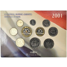 Moneta, Francia, Monnaie de Paris, Set, 2001, Paris, 1c à 20 Fr, FDC, N.C.