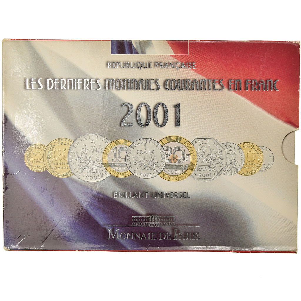 Monnaie, France, Monnaie de Paris, Coffret, 2001, Paris, 1c à 20 Fr, FDC