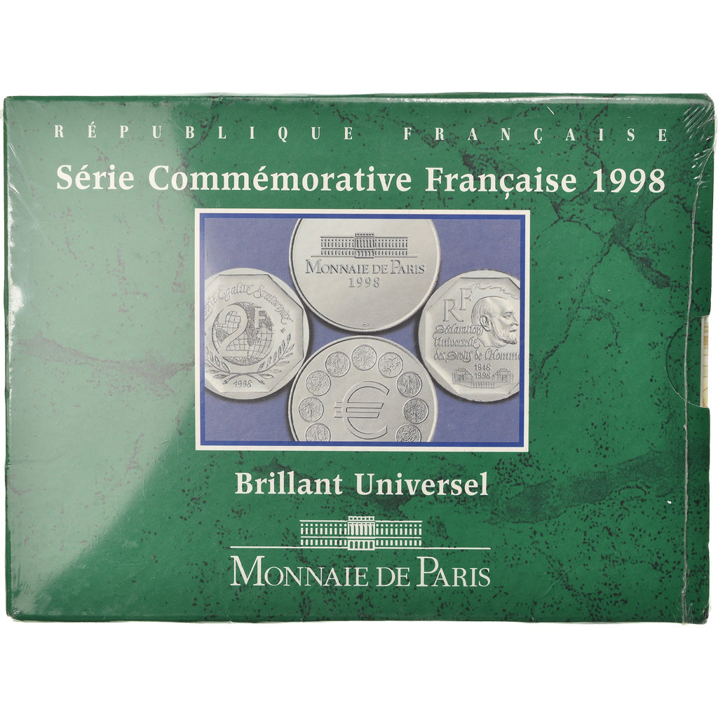 Coin, France, Série Commémorative, Set, 1998, 2 Fr Cassin + Médaille argent