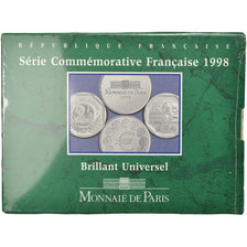 Coin, France, Série Commémorative, Set, 1998, 2 Fr Cassin + Médaille argent