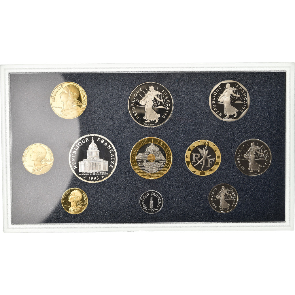 Coin, France, Proof Set Franc, 1995, Paris, 1c à 100 Fr, MS(65-70)