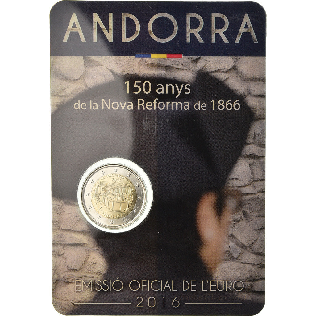 Andorra, 2 Euro, Réforme de 1866, 2016, BU, MS(65-70), Bi-Metallic