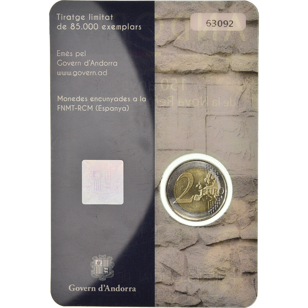 Andorra, 2 Euro, Réforme de 1866, 2016, BU, MS(65-70), Bi-Metallic