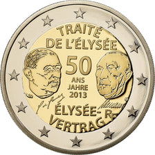 France, 2 Euro, Traité de l'Elysée, 2013, BE, MS(65-70), Bi-Metallic