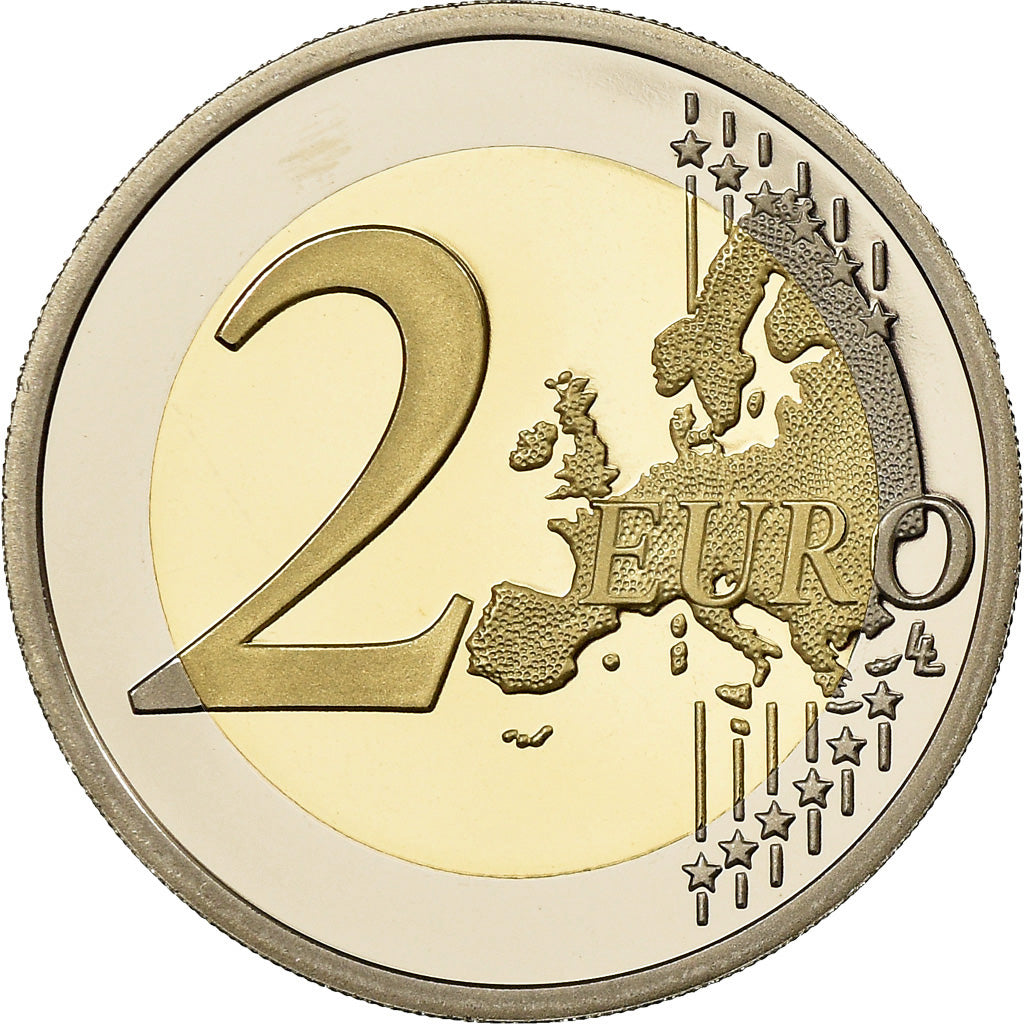 France, 2 Euro, Pierre de Coubertin, 2013, BE, MS(65-70), Bi-Metallic