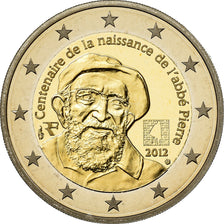 France, 2 Euro, Abbé Pierre, 2012, BE, MS(65-70), Bi-Metallic