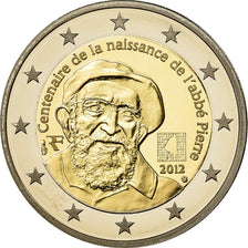 France, 2 Euro, Abbé Pierre, 2012, BE, MS(65-70), Bi-Metallic