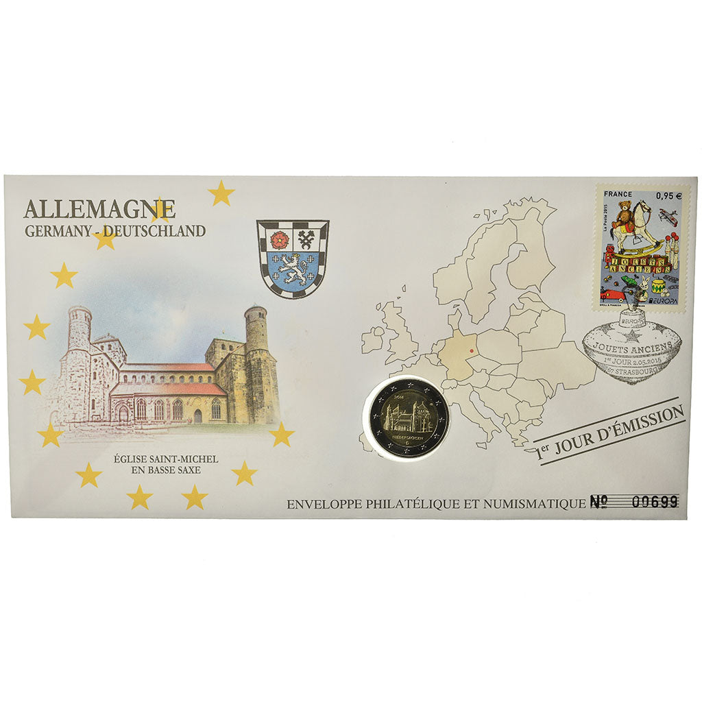 Alemania, 2 Euro, 2014, Enveloppe philatélique numismatique, SC, Bimetálico