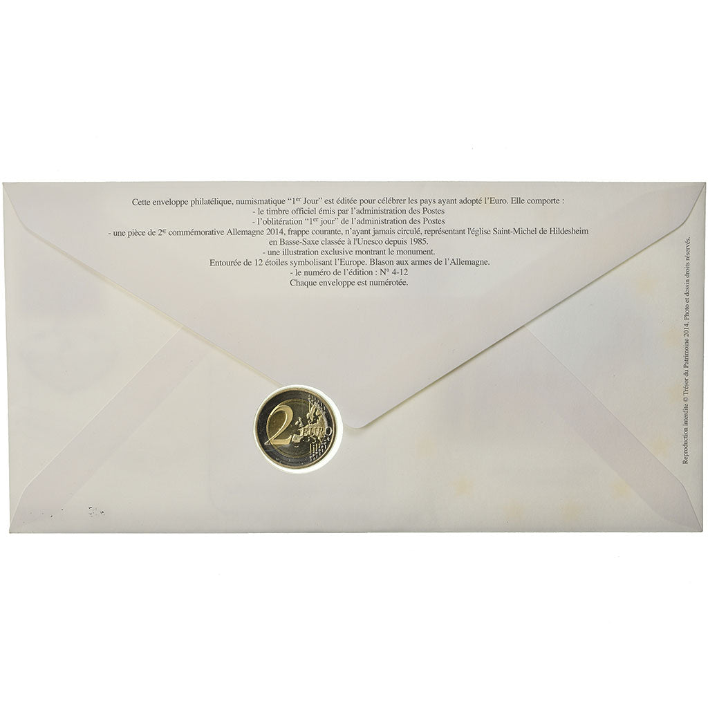 Alemania, 2 Euro, 2014, Enveloppe philatélique numismatique, SC, Bimetálico