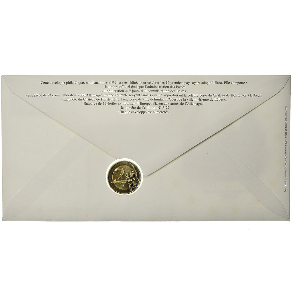 Germany, 2 Euro, 2006, Enveloppe philatélique numismatique, MS(63), Bi-Metallic