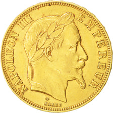 Moneda, Francia, Napoleon III, Napoléon III, 50 Francs, 1866, Paris, MBC+, Oro