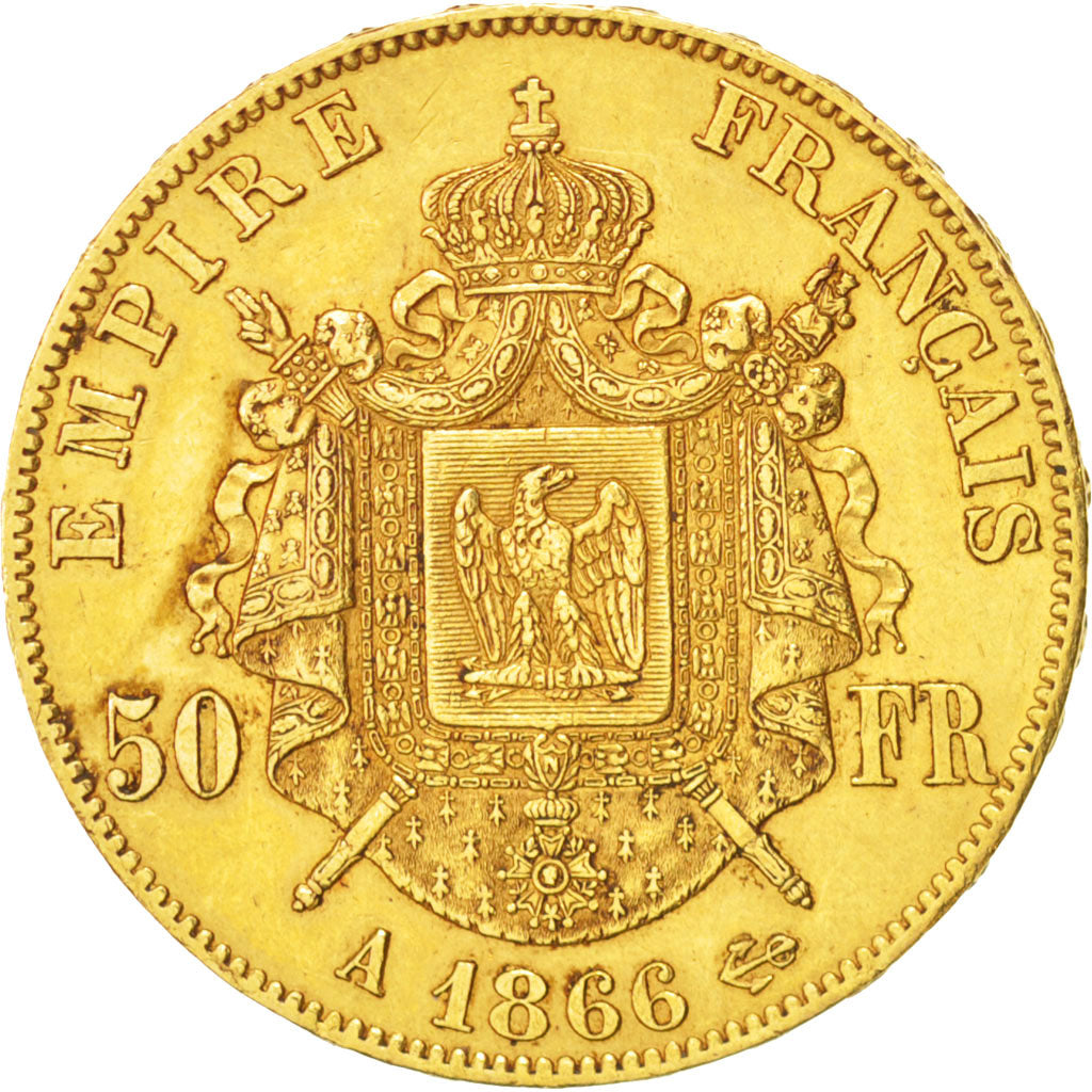 Monnaie, France, Napoleon III, Napoléon III, 50 Francs, 1866, Paris, TTB+, Or