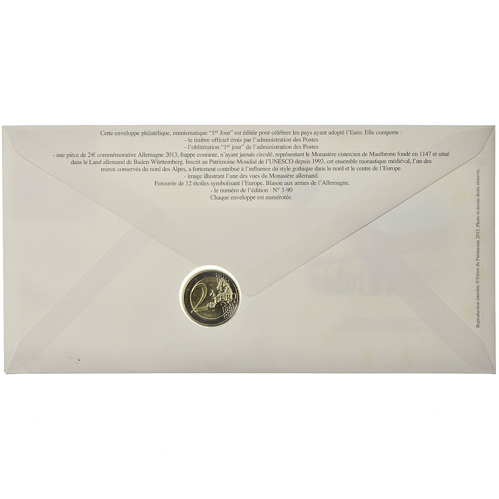 Germany, 2 Euro, 2013, Enveloppe philatélique numismatique, MS(63), Bi-Metallic