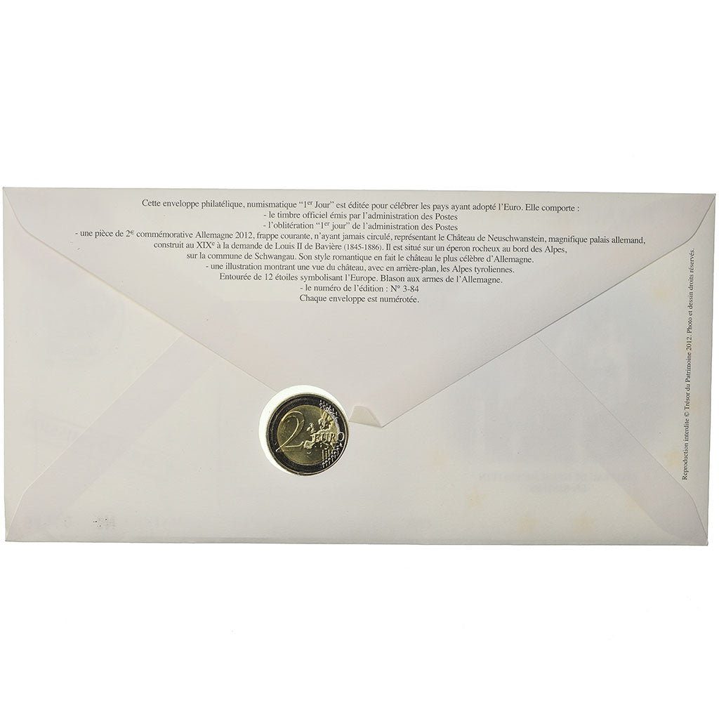 Germania, 2 Euro, 2012, Enveloppe philatélique numismatique, SPL, Bi-metallico