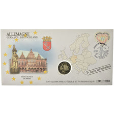 Germany, 2 Euro, 2010, Enveloppe philatélique numismatique, MS(63), Bi-Metallic