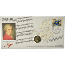 Austria, 2 Euro, 2002, Enveloppe philatélique numismatique, MS(63), Bi-Metallic