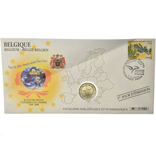 Belgio, 2 Euro, 2008, Enveloppe philatélique numismatique, SPL, Bi-metallico