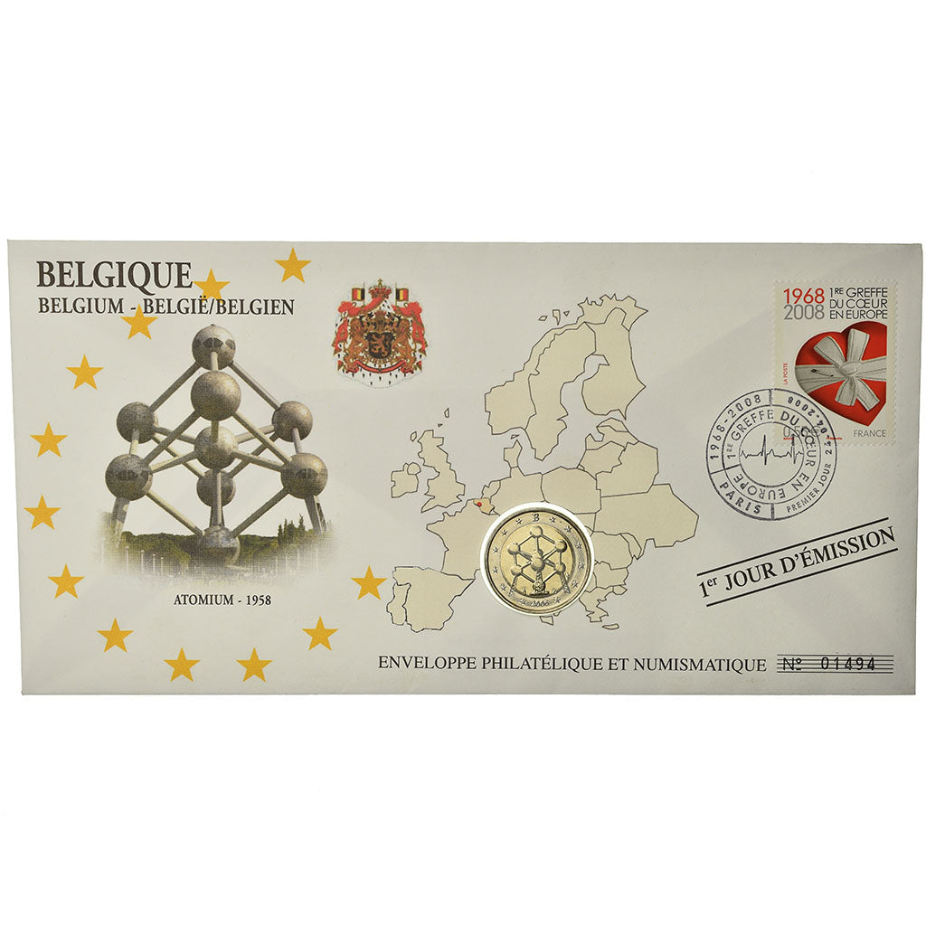 Belgio, 2 Euro, 2006, Enveloppe philatélique numismatique, SPL, Bi-metallico