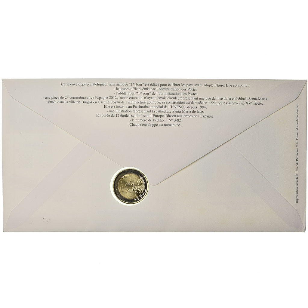 España, 2 Euro, 2012, Enveloppe philatélique numismatique, SC, Bimetálico