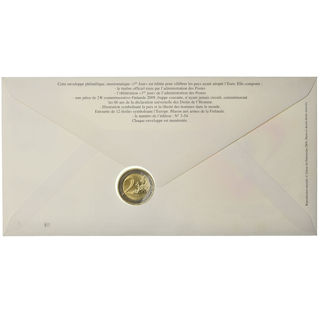 Finland, 2 Euro, 2008, Enveloppe philatélique numismatique, MS(63), Bi-Metallic