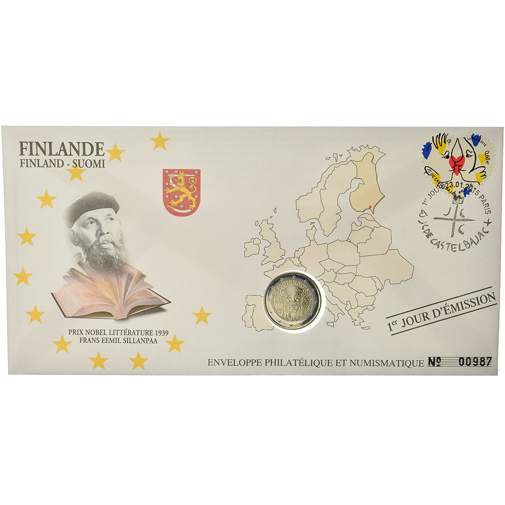 Finlande, 2 Euro, 2013, Enveloppe philatélique numismatique, SPL, Bi-Metallic