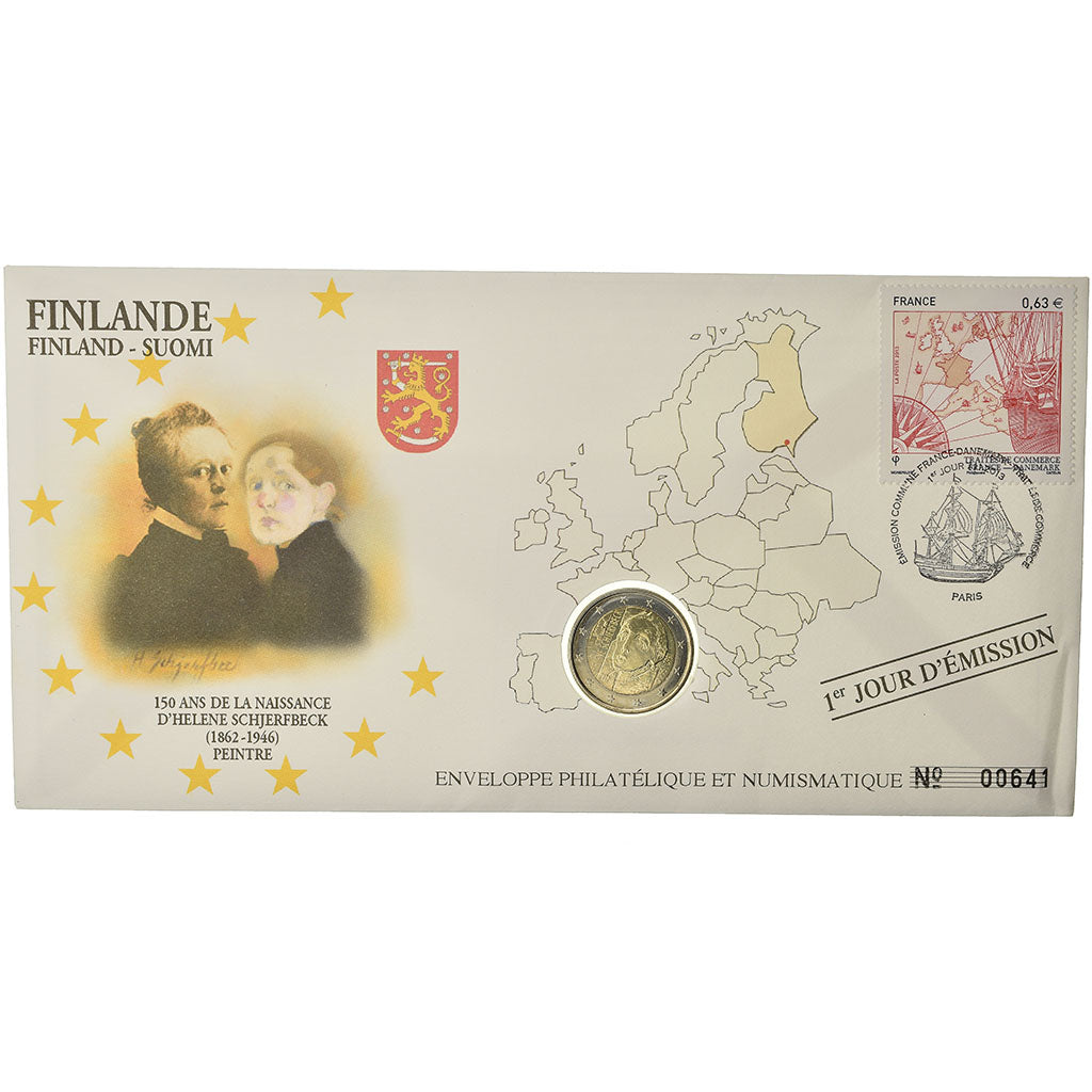 Finland, 2 Euro, 2012, Enveloppe philatélique numismatique, MS(63), Bi-Metallic