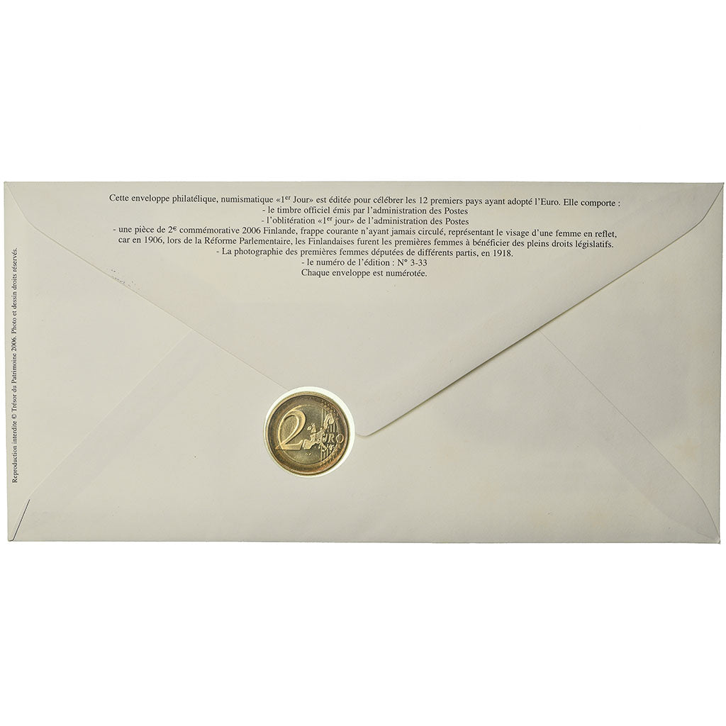 Finland, 2 Euro, 2006, Enveloppe philatélique numismatique, MS(63), Bi-Metallic