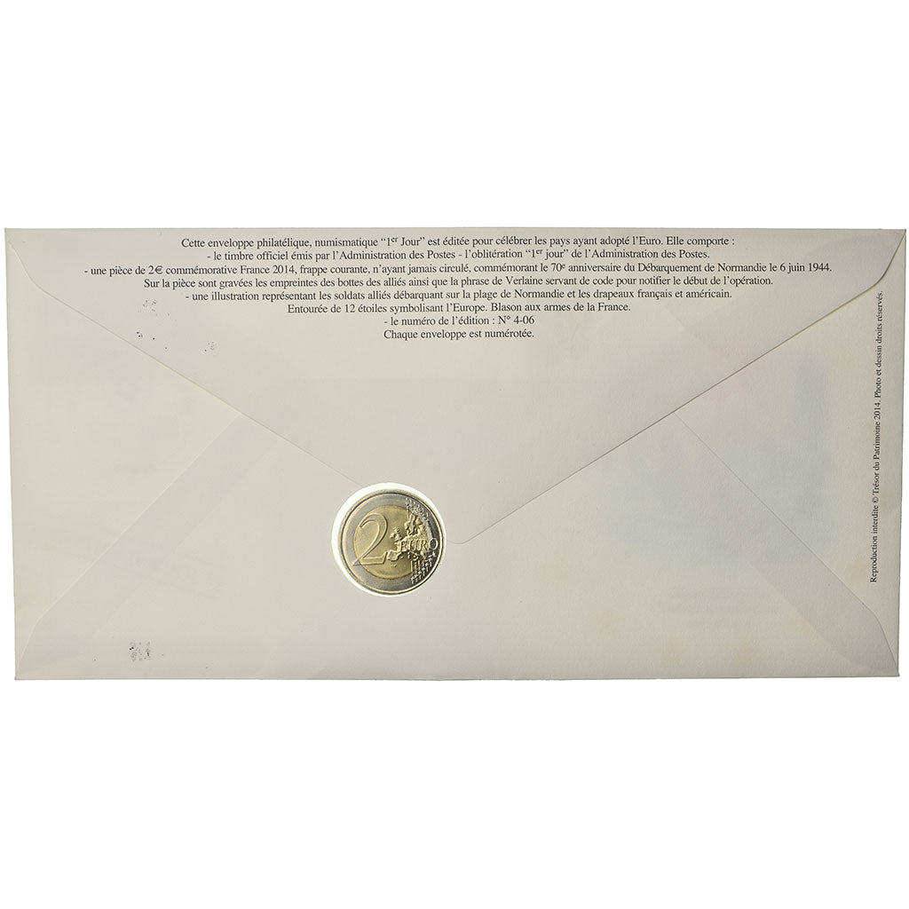 France, 2 Euro, 2014, Enveloppe philatélique numismatique, MS(63), Bi-Metallic