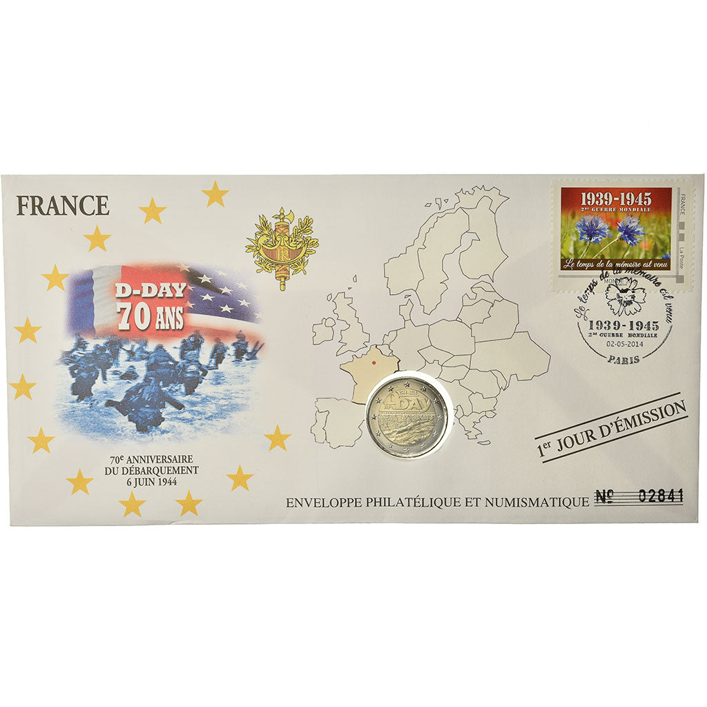 Francia, 2 Euro, 2014, Enveloppe philatélique numismatique, SPL, Bi-metallico