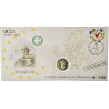 Greece, 2 Euro, 2013, Enveloppe philatélique numismatique, MS(63), Bi-Metallic