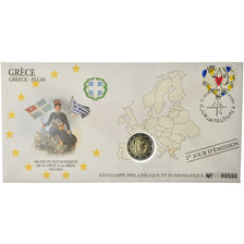 Greece, 2 Euro, 2013, Enveloppe philatélique numismatique, MS(63), Bi-Metallic