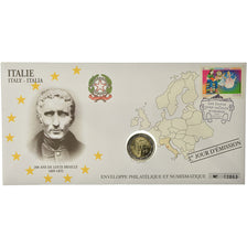 Italy, 2 Euro, 2009, Enveloppe philatélique numismatique, MS(63), Bi-Metallic