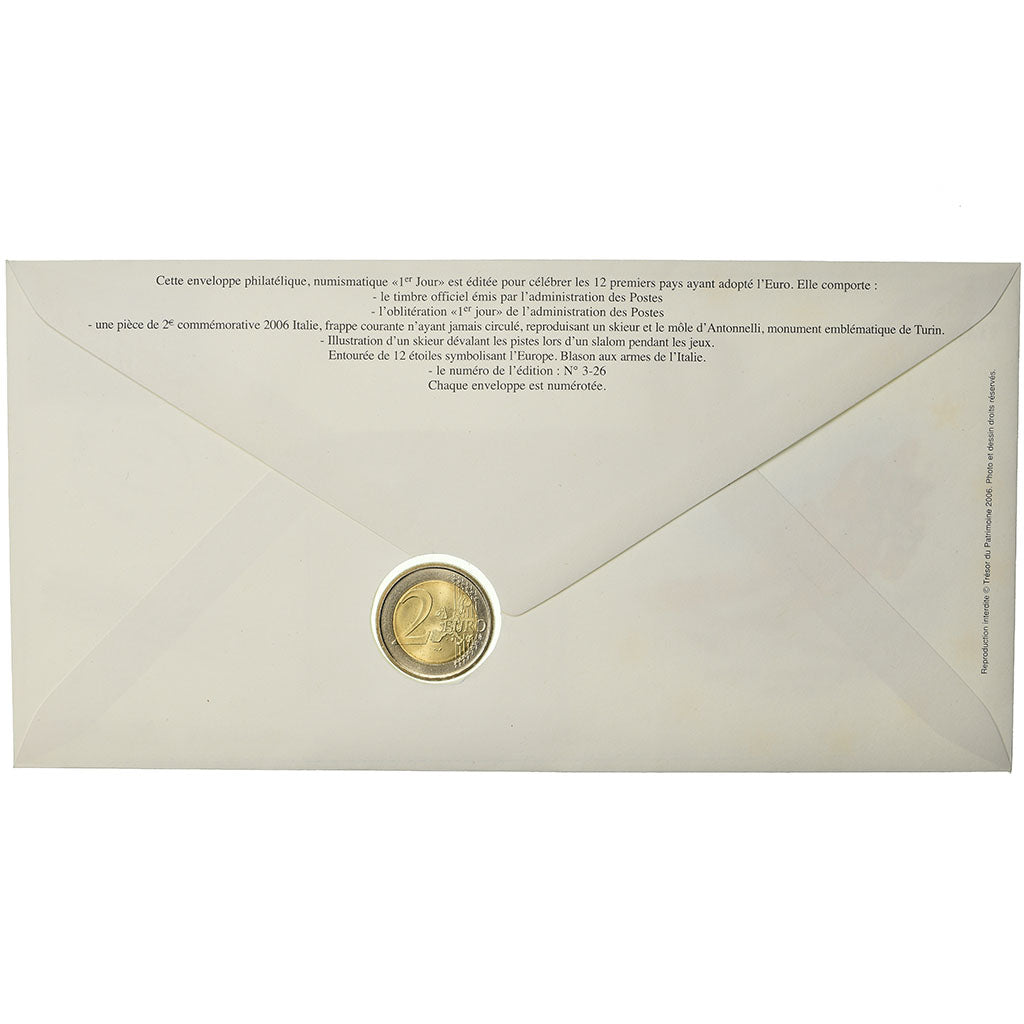 Italia, 2 Euro, 2006, Enveloppe philatélique numismatique, SC, Bimetálico