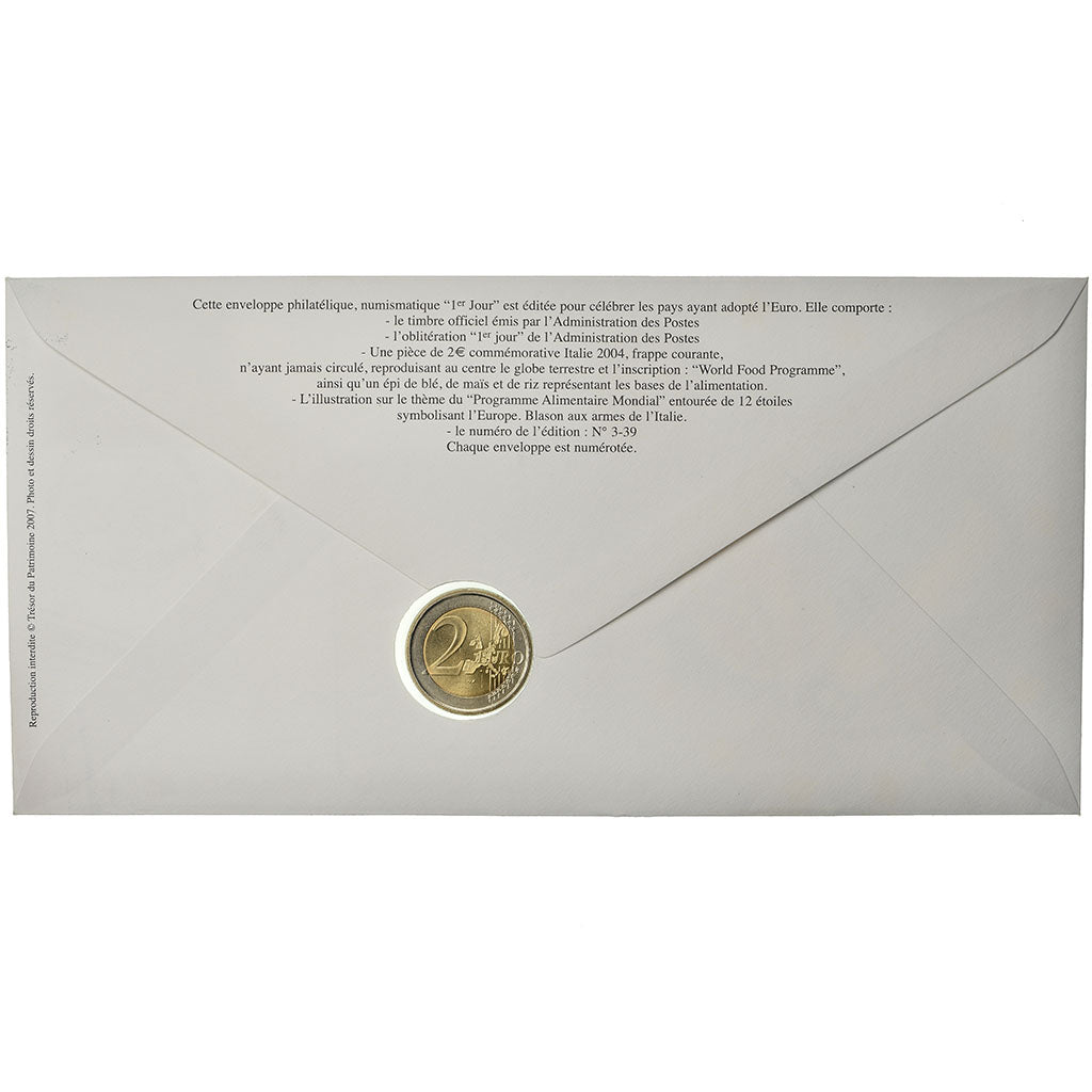 Italia, 2 Euro, 2004, Enveloppe philatélique numismatique, SPL, Bi-metallico