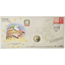 Italy, 2 Euro, 2011, Enveloppe philatélique numismatique, MS(63), Bi-Metallic
