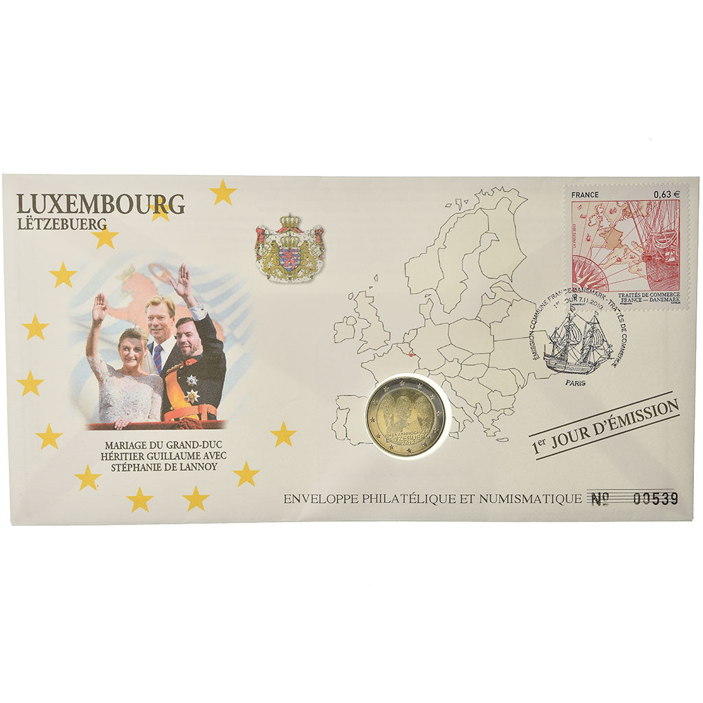 Luxembourg, 2 Euro, 2012, Enveloppe philatélique numismatique, MS(63)